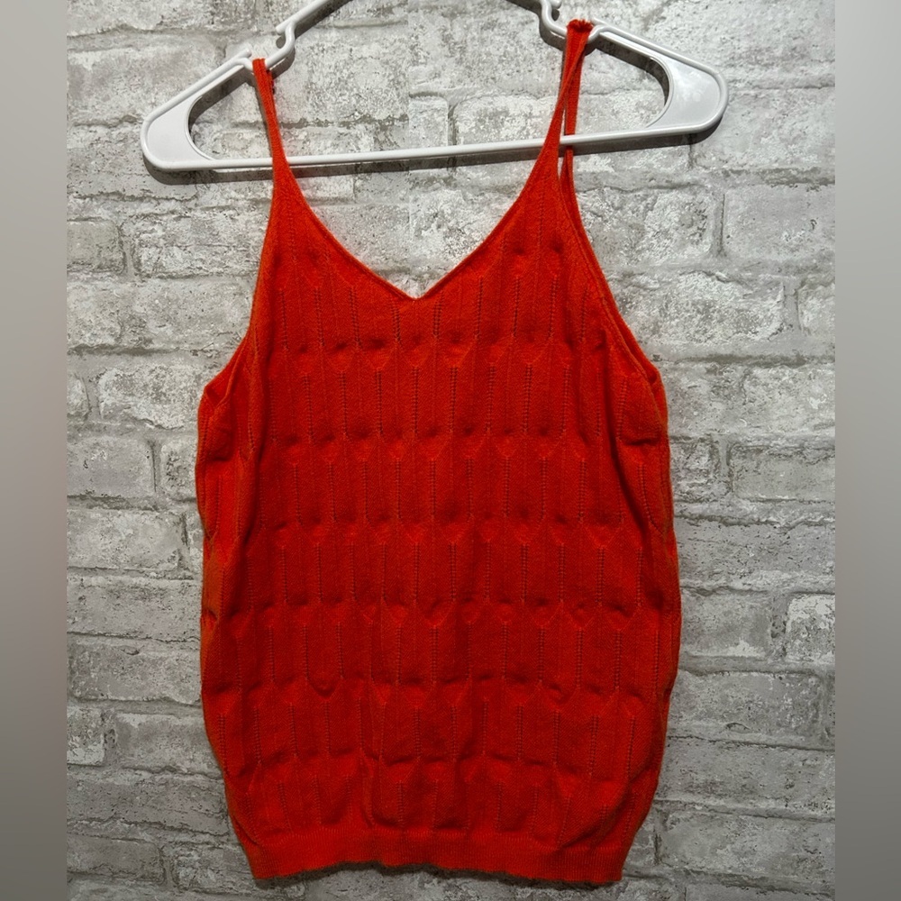 Orange Spaghetti Strap Tank Top Festival Relaxed Fit